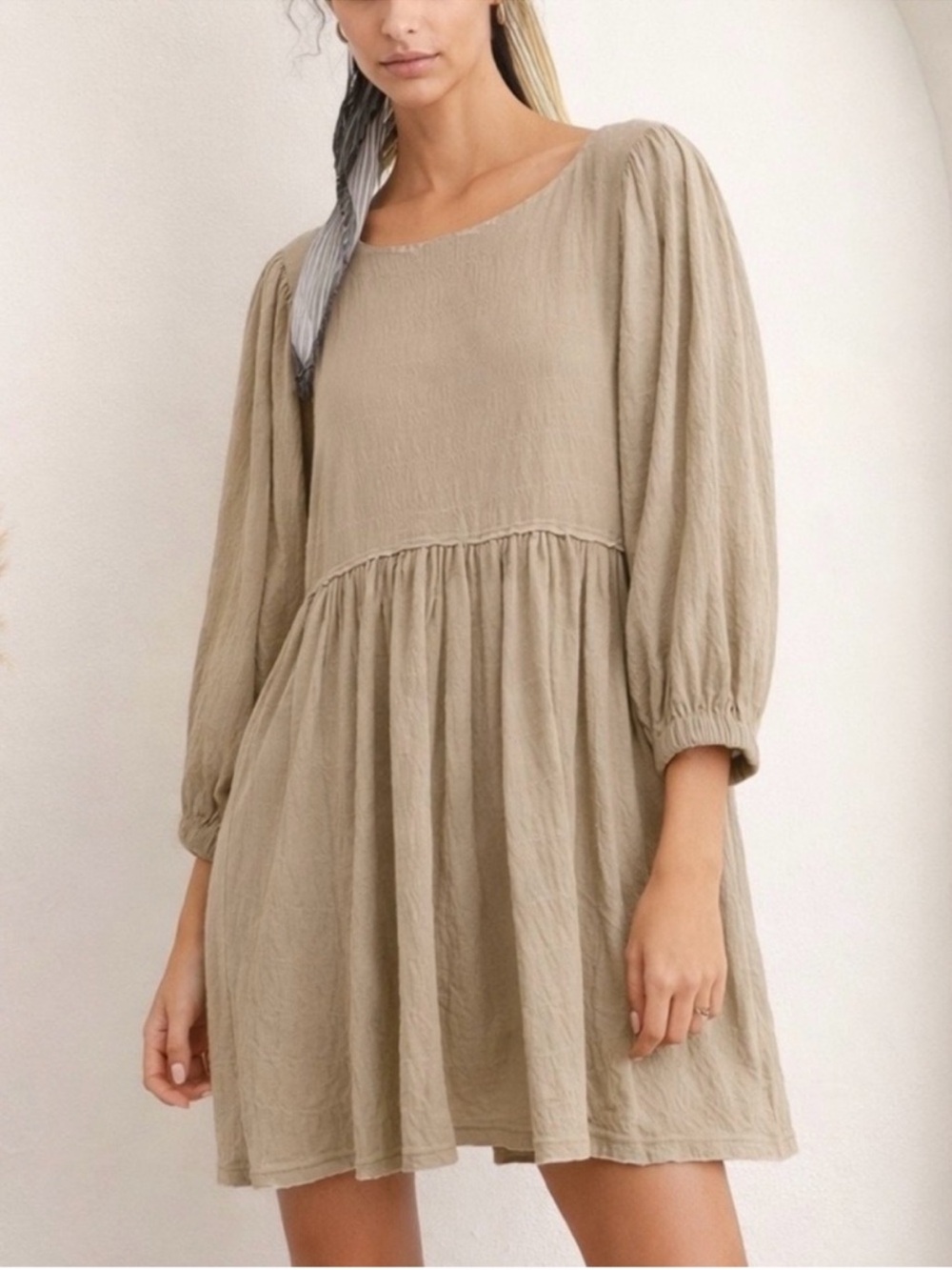 Free People Beach Get Obsessed Babydoll Mini Dress Pockets Boho Summer Size S
